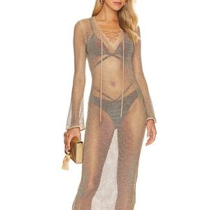 Shimkhai tate crystal lace up maxi dress